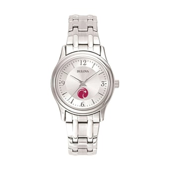 Women's Bulova  Silver Seattle Pacific Falcons Silver-Tone Dial Stainless Steel Quartz Watch