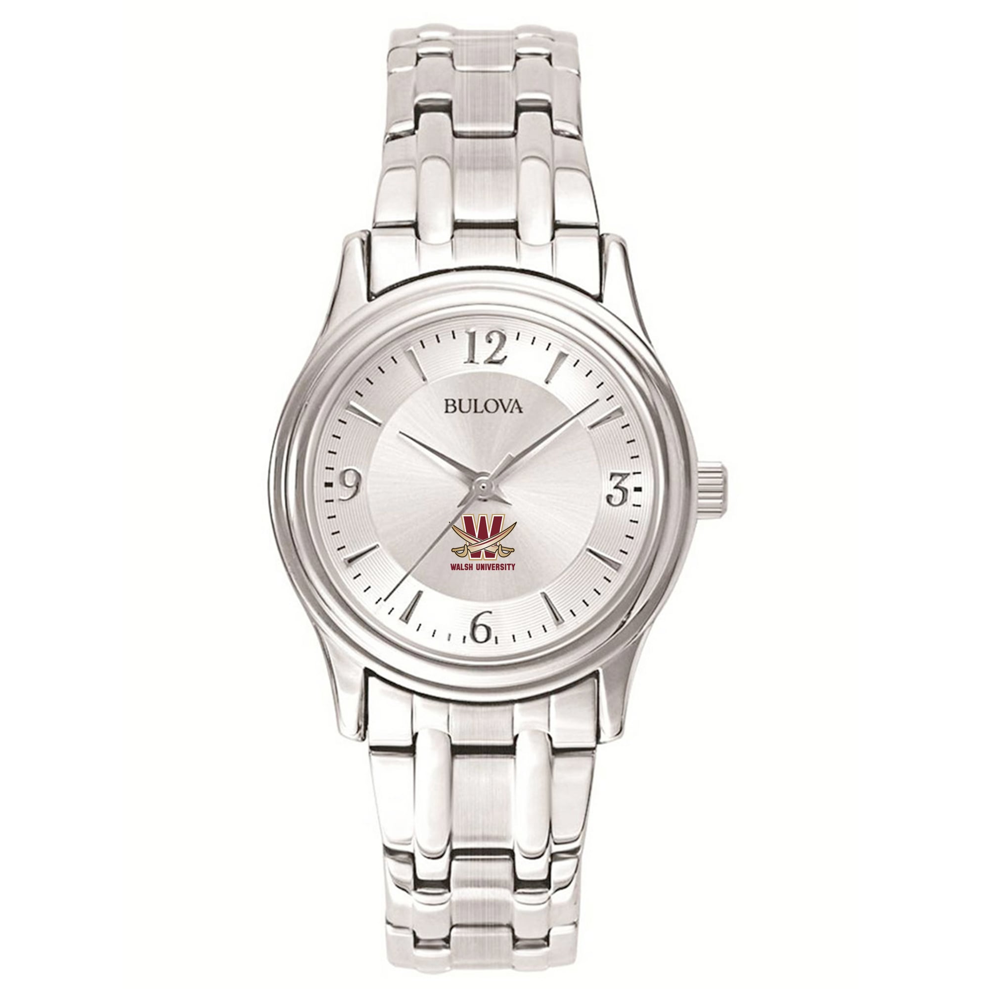 Women's Bulova  Silver Walsh Cavaliers Silver-Tone Dial Stainless Steel Quartz Watch
