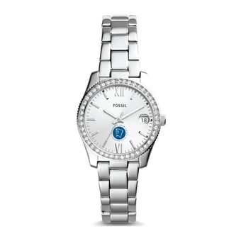 Women's Fossil  Silver Niagara Falls Culinary Institute Scarlette Mini Three-Hand Date Watch