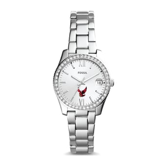 Women's Fossil  Silver Roberts Wesleyan Redhawks Scarlette Mini Three-Hand Date Watch