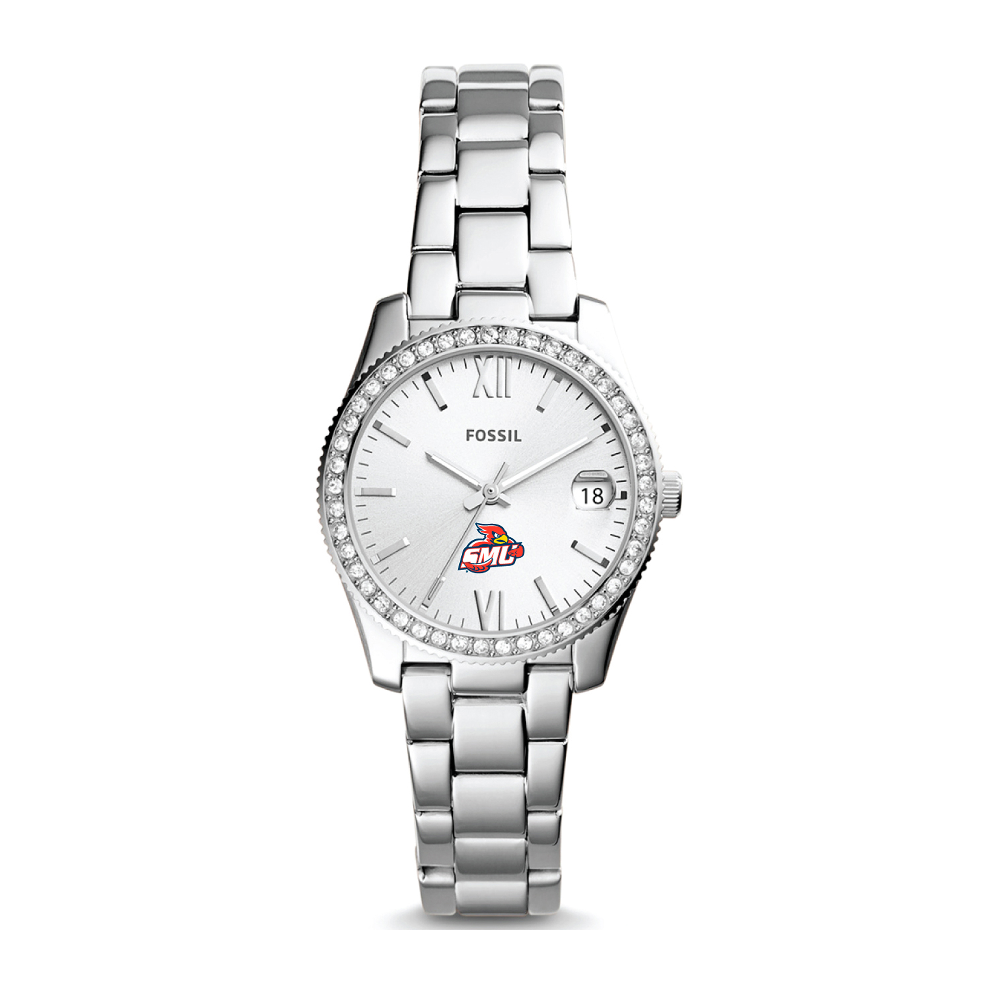 Women's Fossil  Silver St. Mary's Cardinals Scarlette Mini Three-Hand Date Watch