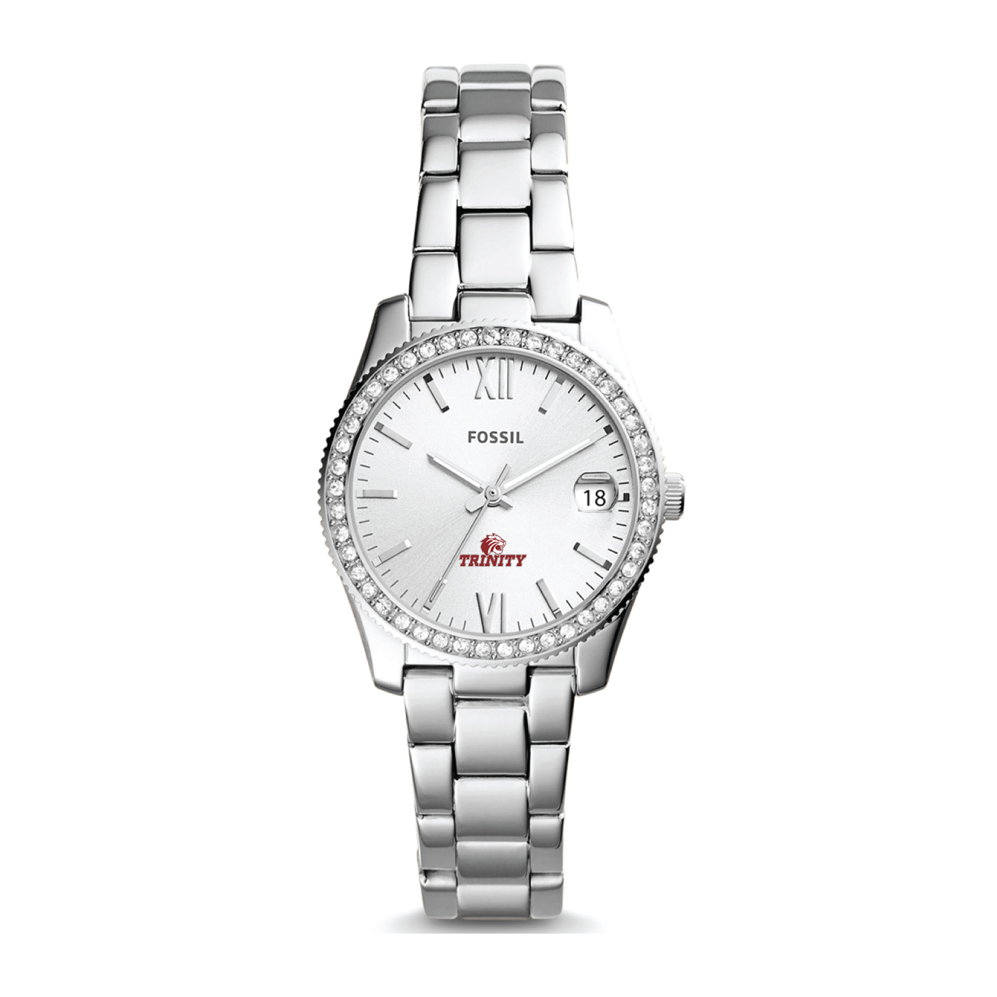 Women's Fossil  Silver Trinity Tigers Scarlette Mini Three-Hand Date Watch
