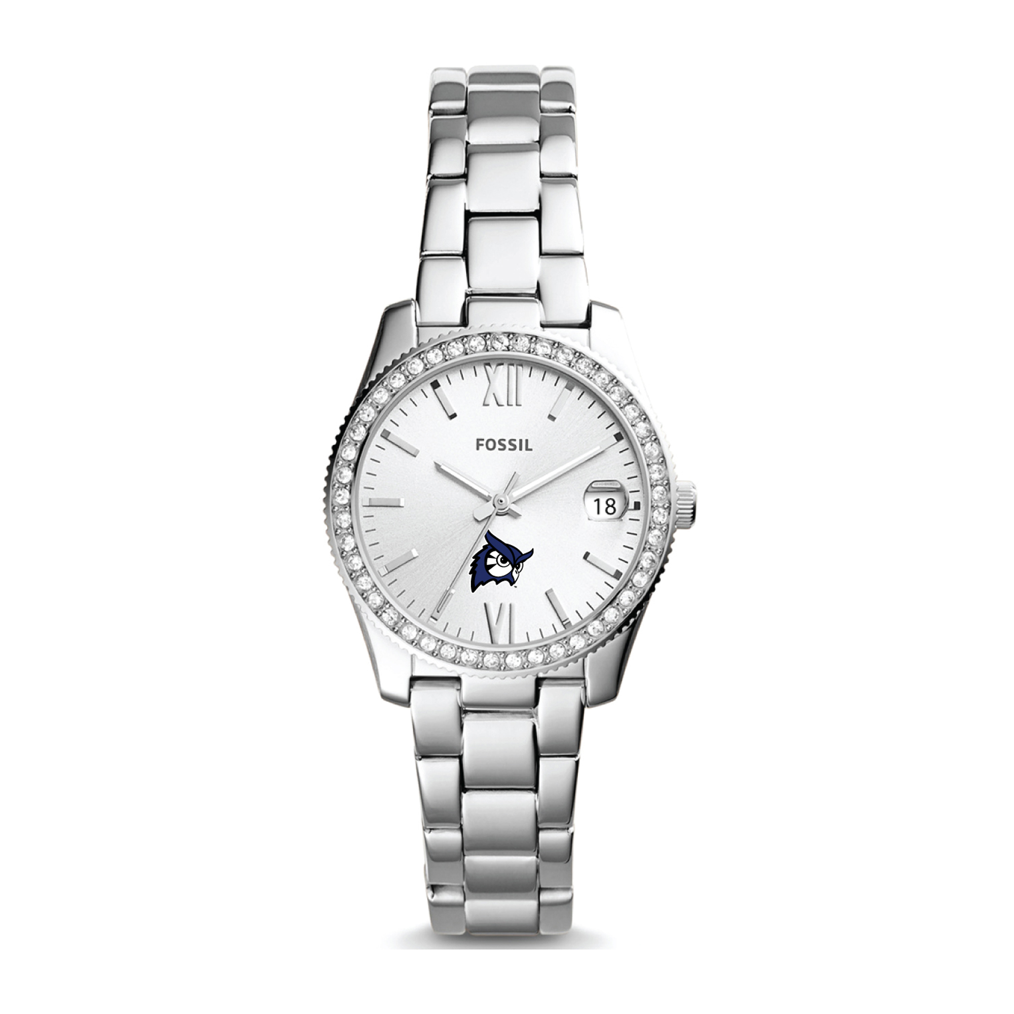 Women's Fossil  Silver Westfield State Owls Scarlette Mini Three-Hand Date Watch