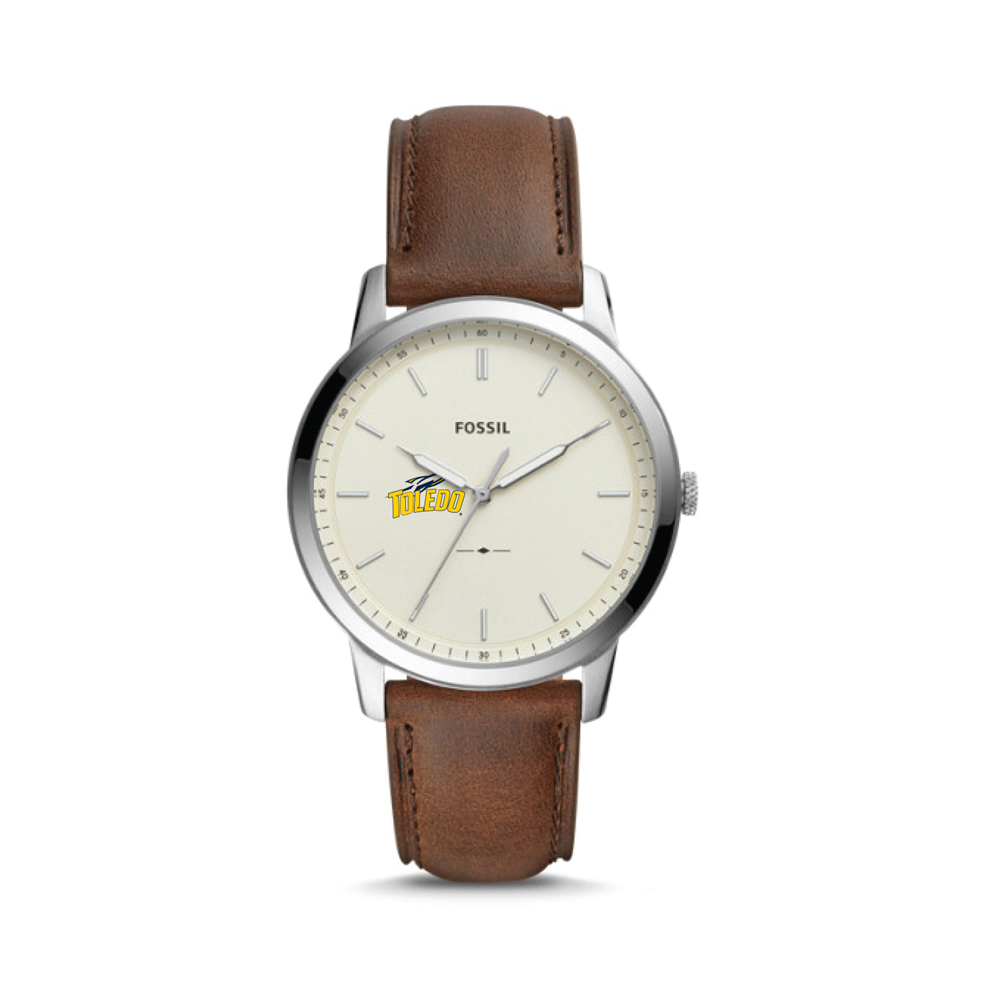 Men's Fossil  Silver Toledo Rockets The Minimalist Brown Leather Watch