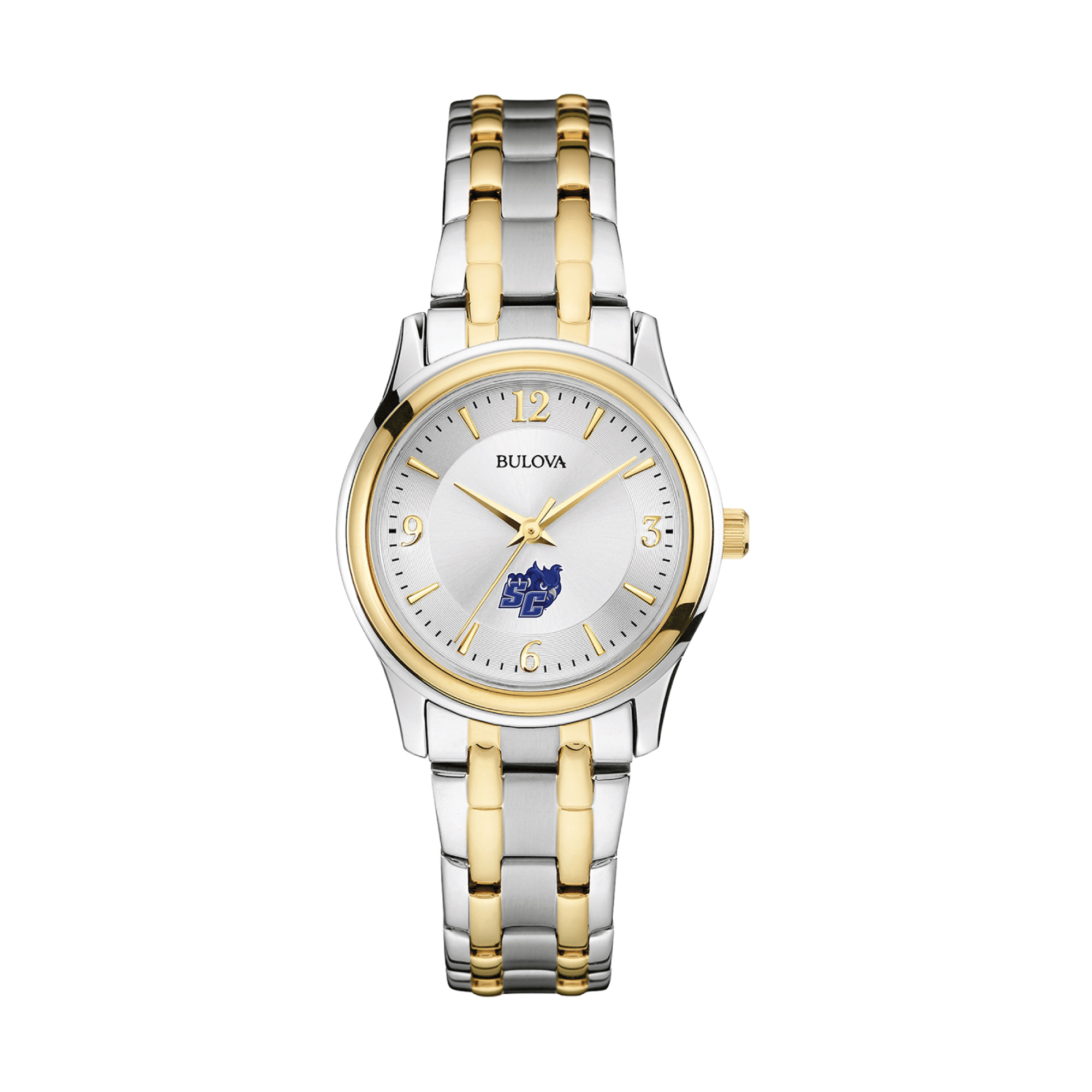 Women's Bulova  Silver Southern Connecticut State Owls Two-Tone Stainless Steel Watch