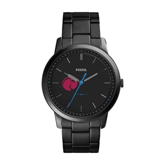 Men's Fossil  Black Seattle Pacific Falcons Minimalist Slim Stainless Steel Watch
