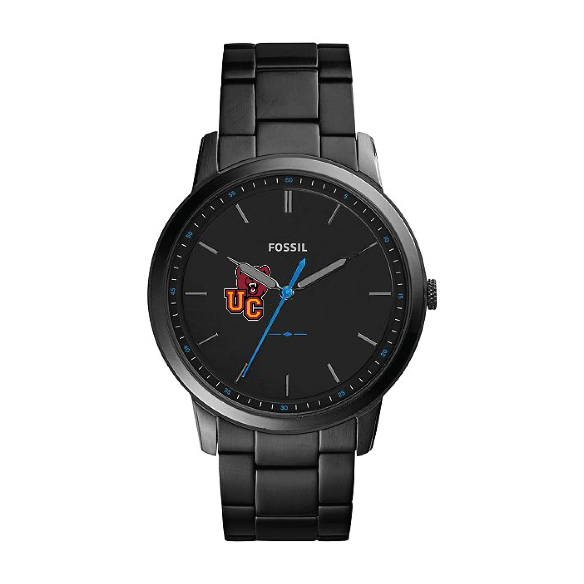 Men's Fossil  Black Ursinus Bears Minimalist Slim Stainless Steel Watch