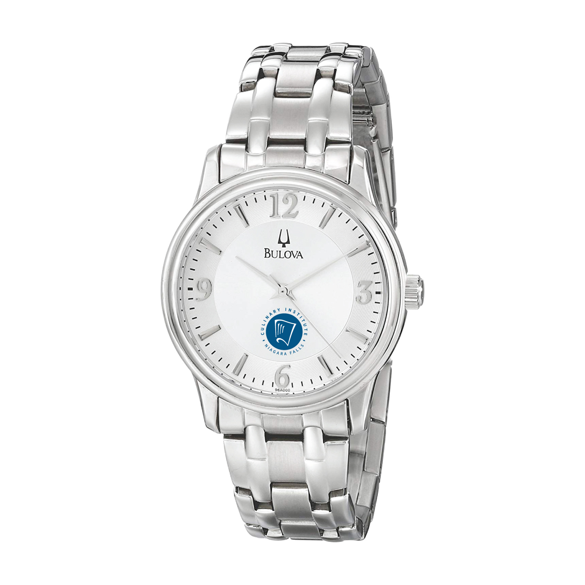 Men's Bulova  Silver Niagara Falls Culinary Institute Stainless Steel Quartz Watch