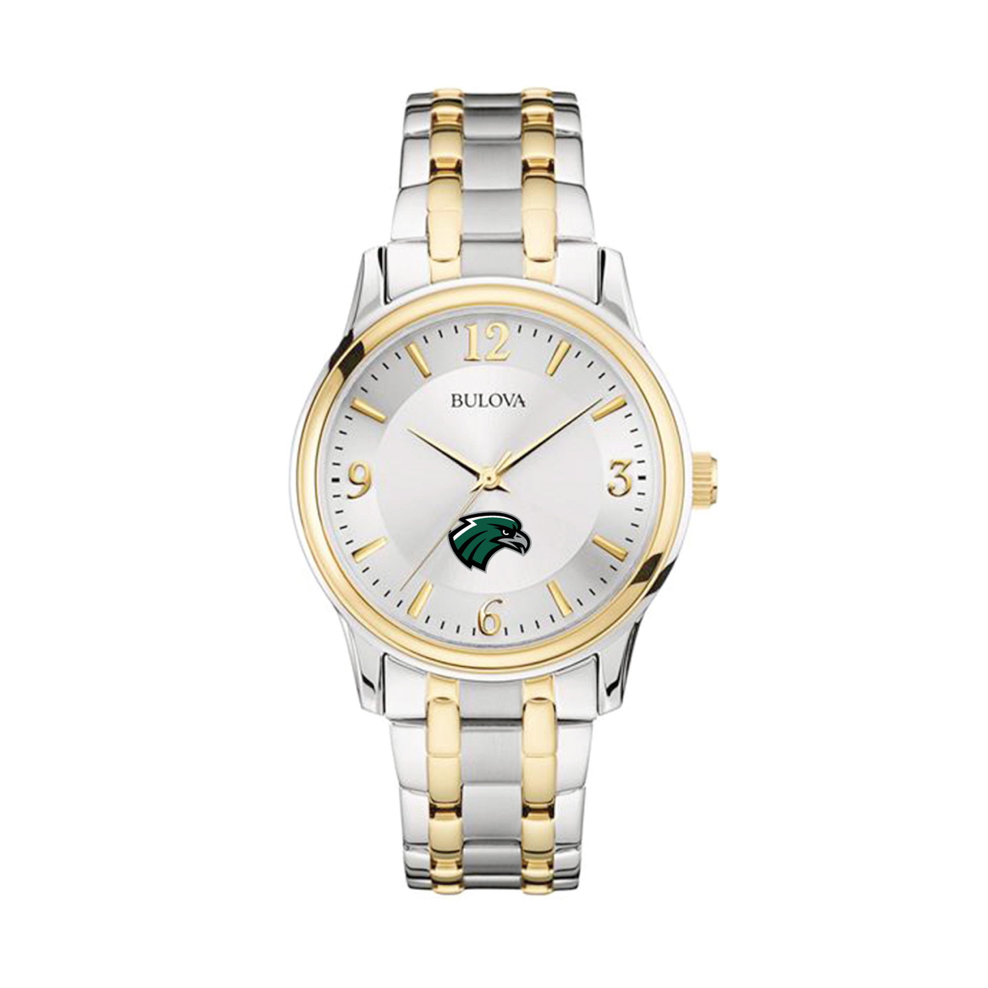 Men's Bulova  Silver/Gold Northeastern State Riverhawks Two-Tone Stainless Steel Watch