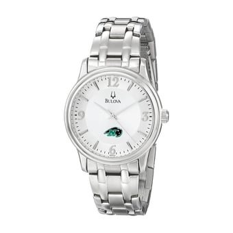 Men's Bulova  Silver Nichols College Bison Stainless Steel Quartz Watch