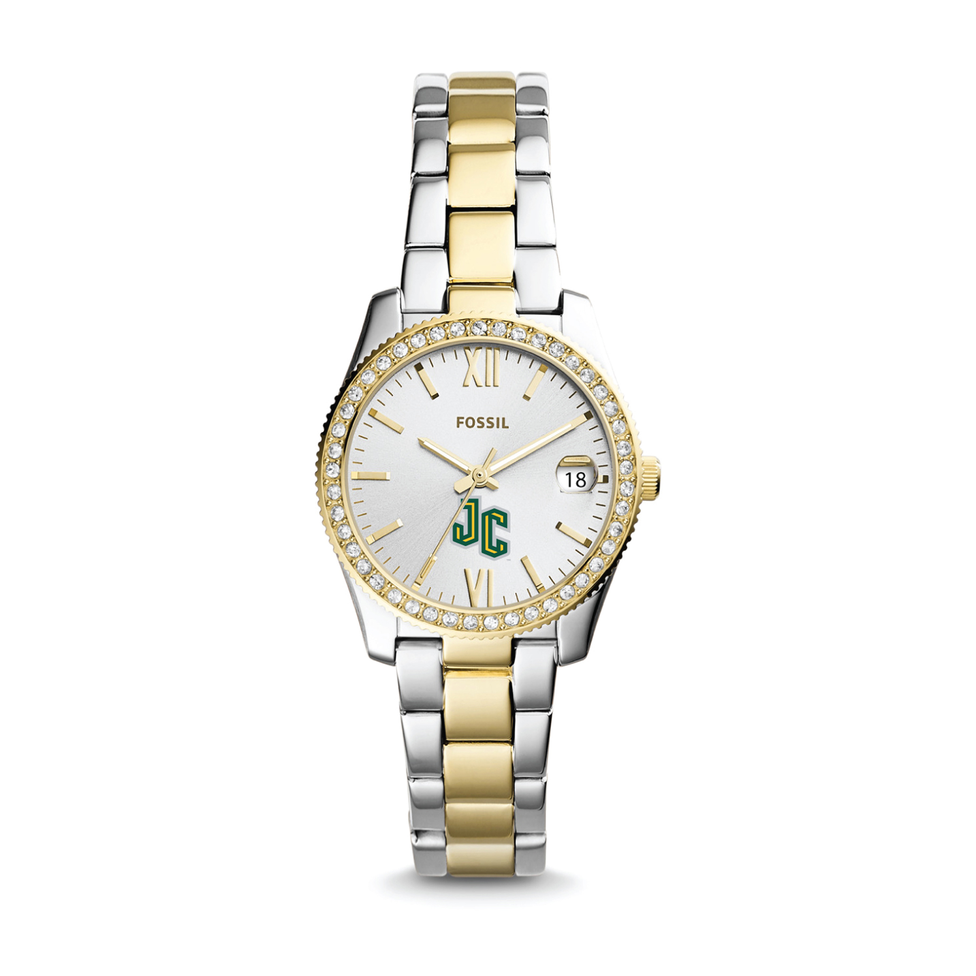 Women's Fossil  Silver/Gold New Jersey City Gothic Knights Scarlette Mini Two-Tone Stainless Steel Watch