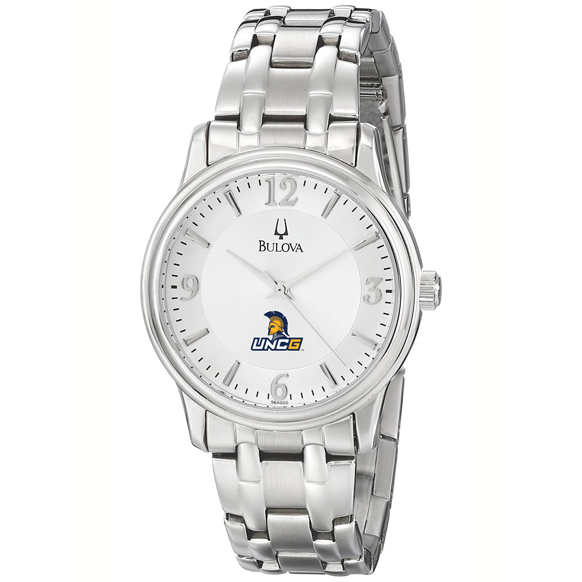 Men's Bulova  Silver UNC Greensboro Spartans Stainless Steel Quartz Watch