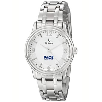 Men's Bulova  Silver Pace University Setters Stainless Steel Quartz Watch