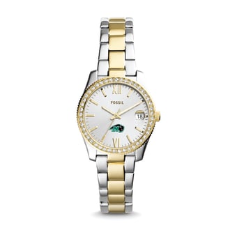 Women's Fossil  Silver/Gold Nichols College Bison Scarlette Mini Two-Tone Stainless Steel Watch