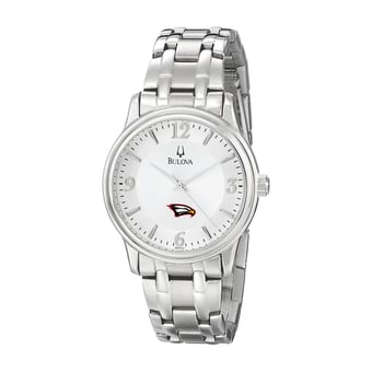 Men's Bulova  Silver Polk State College Eagles Stainless Steel Quartz Watch