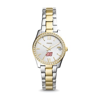 Women's Fossil  Silver/Gold Saint Francis Red Flash Scarlette Mini Two-Tone Stainless Steel Watch