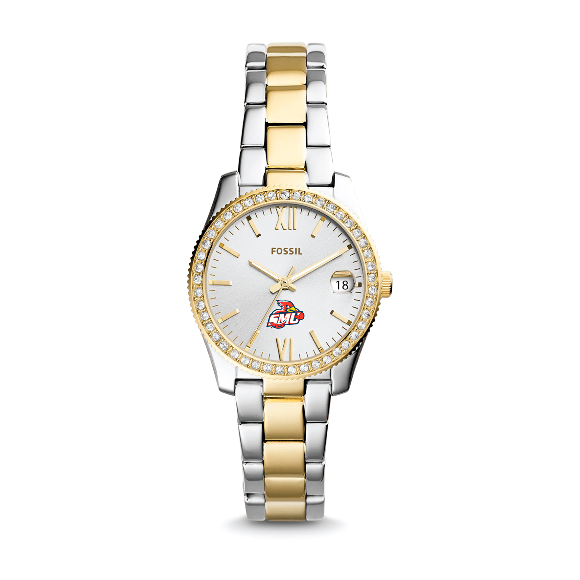 Women's Fossil  Silver/Gold St. Mary's Cardinals Scarlette Mini Two-Tone Stainless Steel Watch