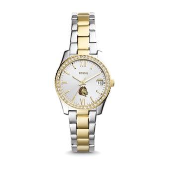 Women's Fossil  Silver/Gold Southwest Minnesota State Mustangs Scarlette Mini Two-Tone Stainless Steel Watch