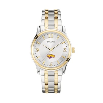 Men's Bulova  Silver/Gold Wisconsin-Stevens Point Pointers Two-Tone Stainless Steel Watch