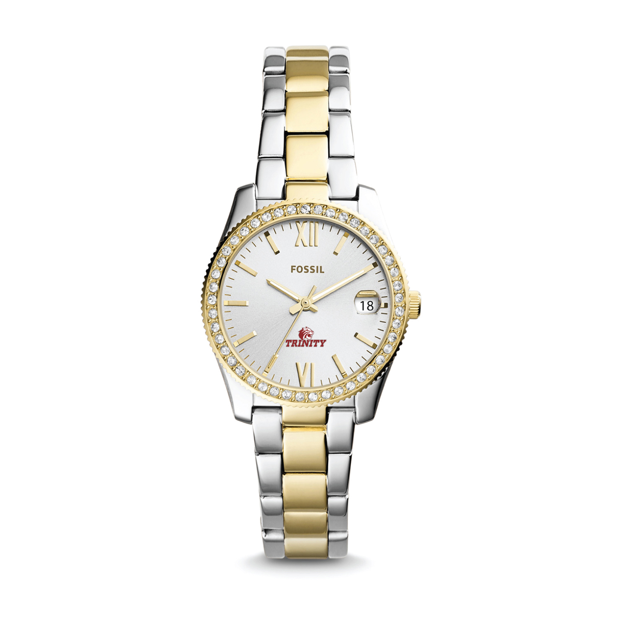 Women's Fossil  Silver/Gold Trinity Tigers Scarlette Mini Two-Tone Stainless Steel Watch