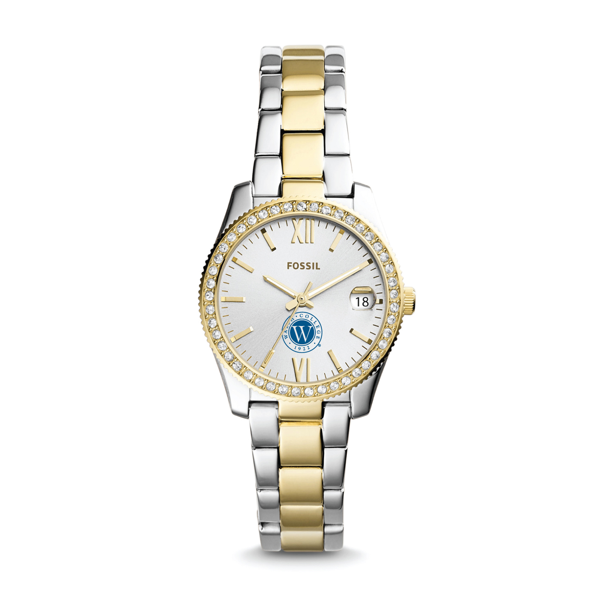 Women's Fossil  Silver/Gold Walsh College Scarlette Mini Two-Tone Stainless Steel Watch