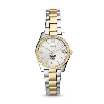 Women's Fossil  Silver/Gold Wilkes Colonels Scarlette Mini Two-Tone Stainless Steel Watch