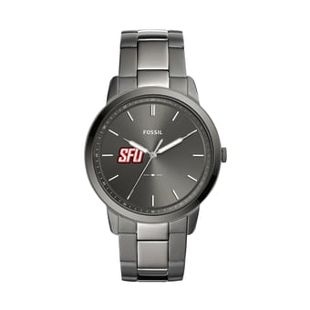 Men's Fossil  Gray Saint Francis Red Flash Minimalist Three-Hand Smoke Watch