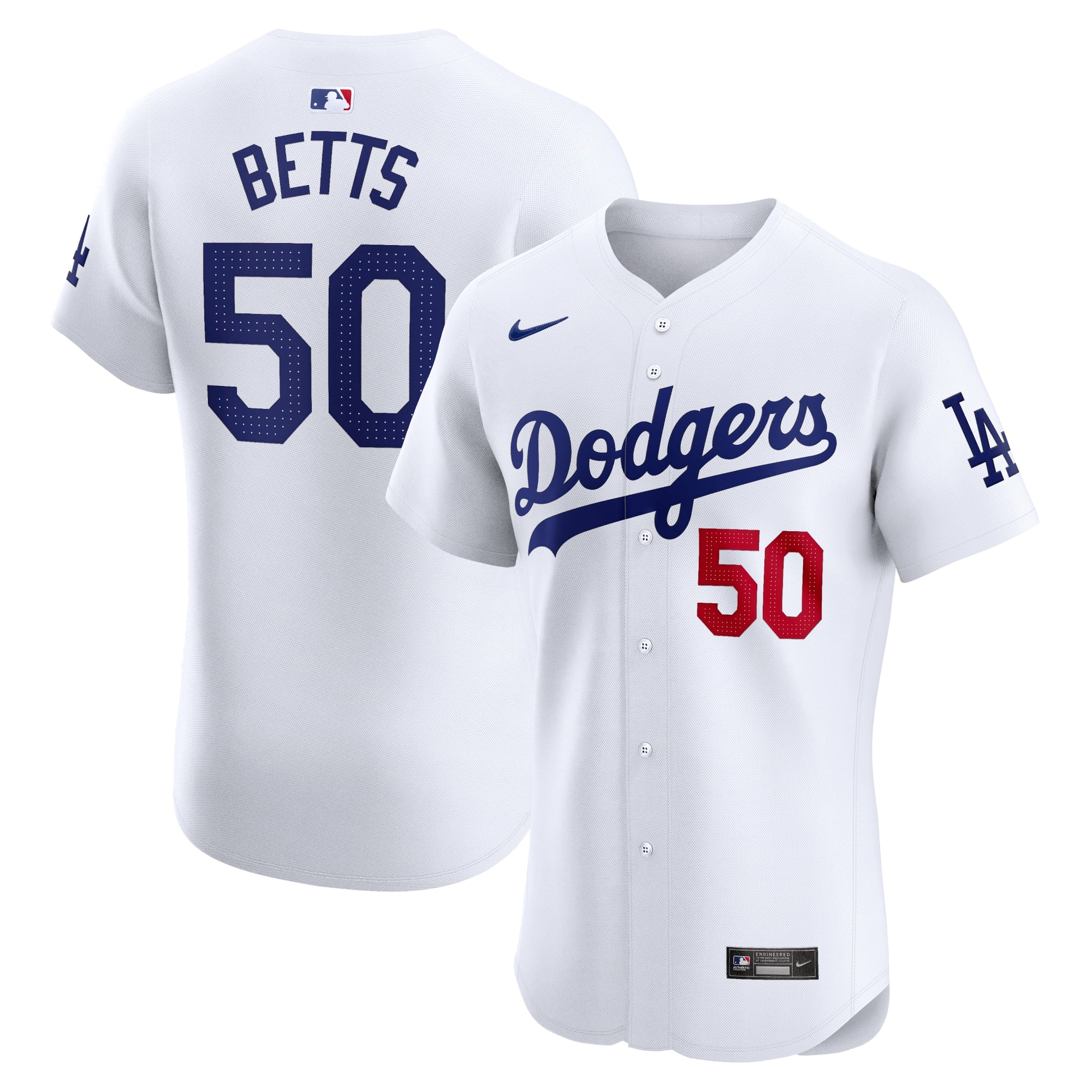 Los Angeles Dodgers Maglia Gara Nike Home Elite - Mookie Betts 50 - Uomo