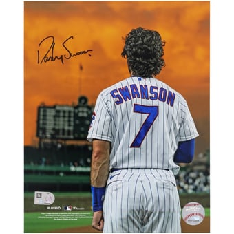 Dansby Swanson Chicago Cubs Autographed 8" x 10" Standing Under Sunset Photograph