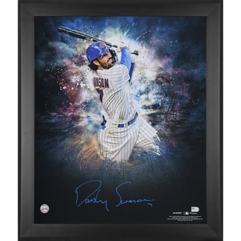 Dansby Swanson Chicago Cubs Autographed Framed 20" x 24" In Focus Photograph