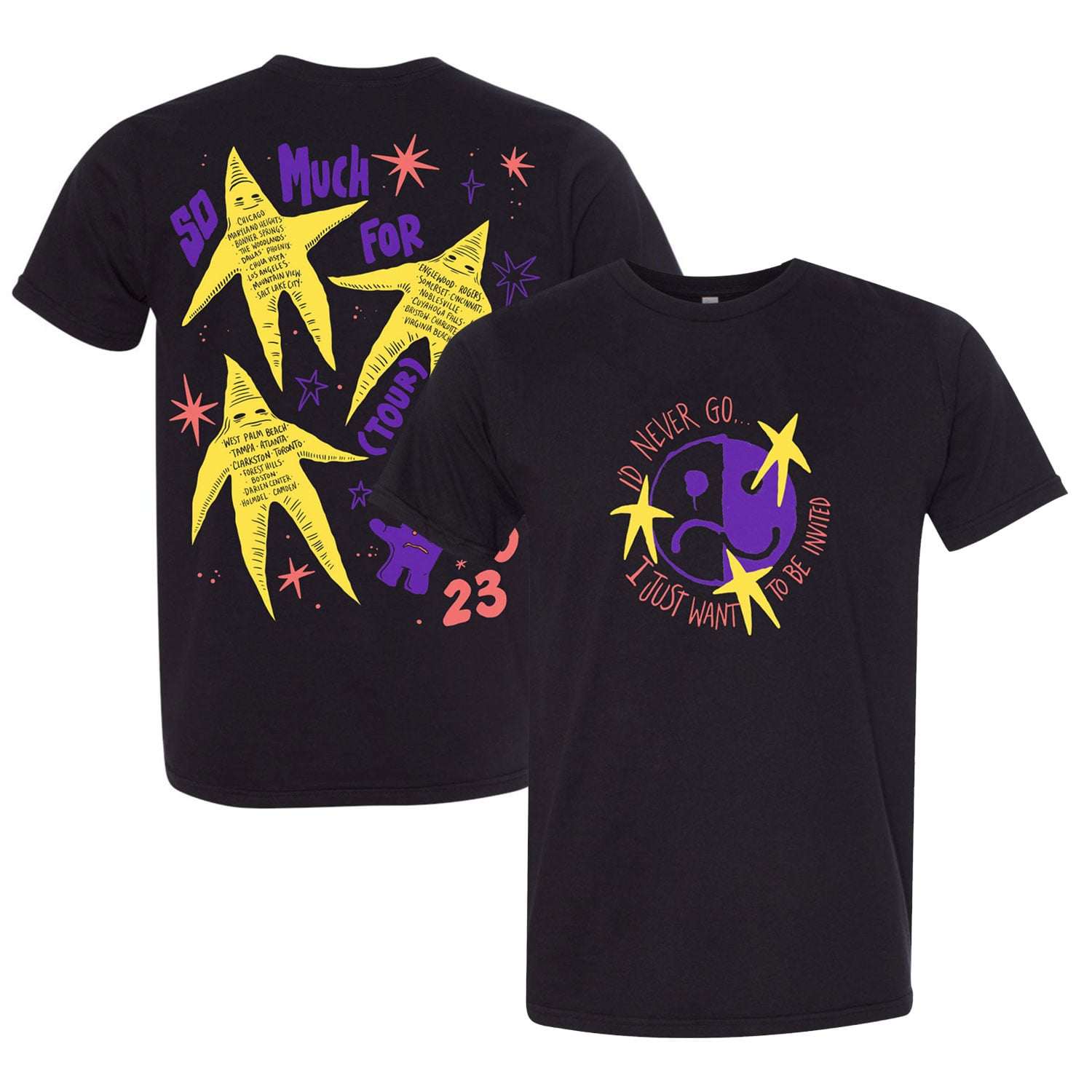 Unisex  Black Fall Out Boy Invited So Much For Stardust Tour T-Shirt