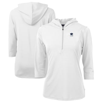 Women's Cutter & Buck Penn State Nittany Lions Alumni DryTec Virtue Eco Pique Recycled Half-Zip Pullover Hoodie
