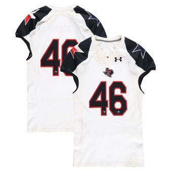 Texas Tech Red Raiders Team-Issued #46 White and Black Jersey from the 2013 NCAA Football Season