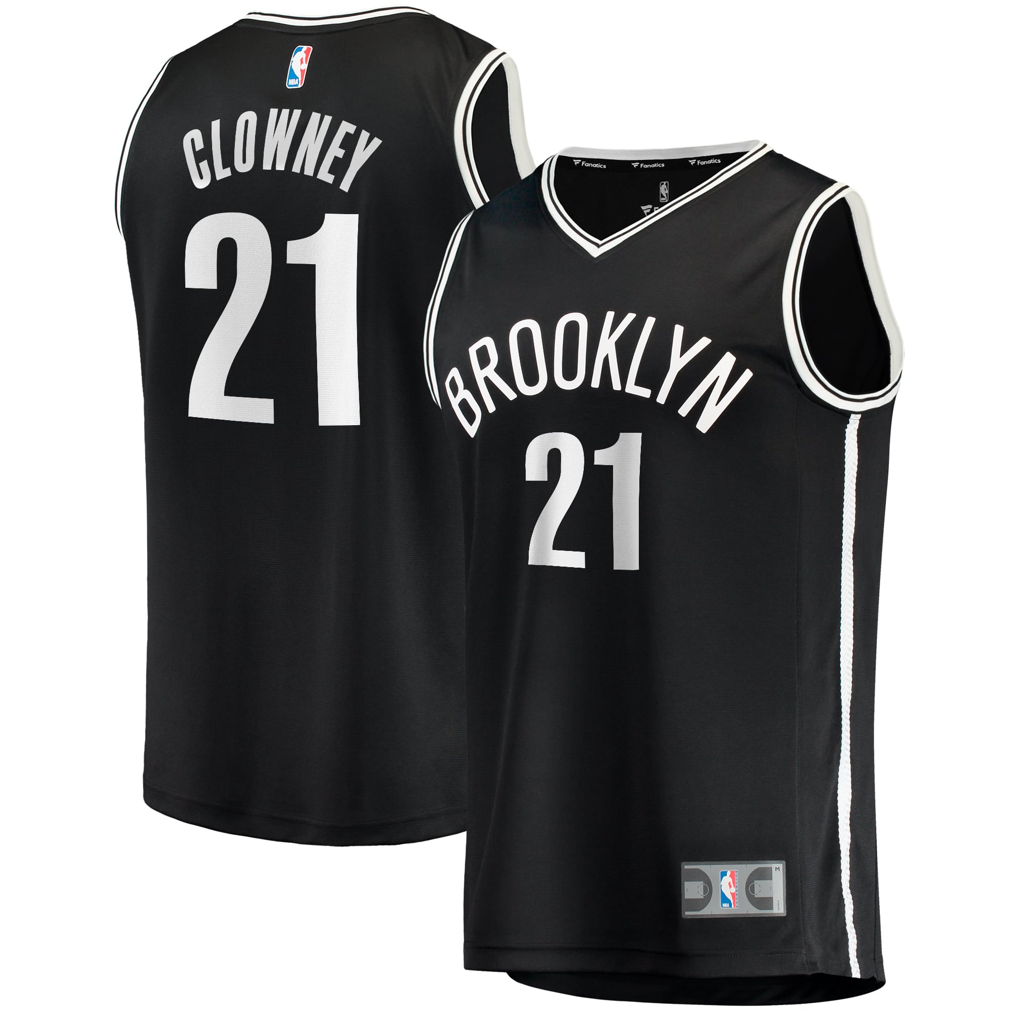 Men's Fanatics Noah Clowney Black Brooklyn Nets Fast Break Replica Jersey - Icon Edition