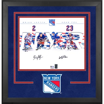 Brian Leetch & Adam Fox New York Rangers Autographed Deluxe Framed 16" x 20" Dual Photograph
