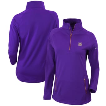 Women's Columbia  Purple LSU Tigers 2023 NCAA Men's Baseball College World Series Champions Omni-Wick Outward Nine Quarter-Zip Pullover Top