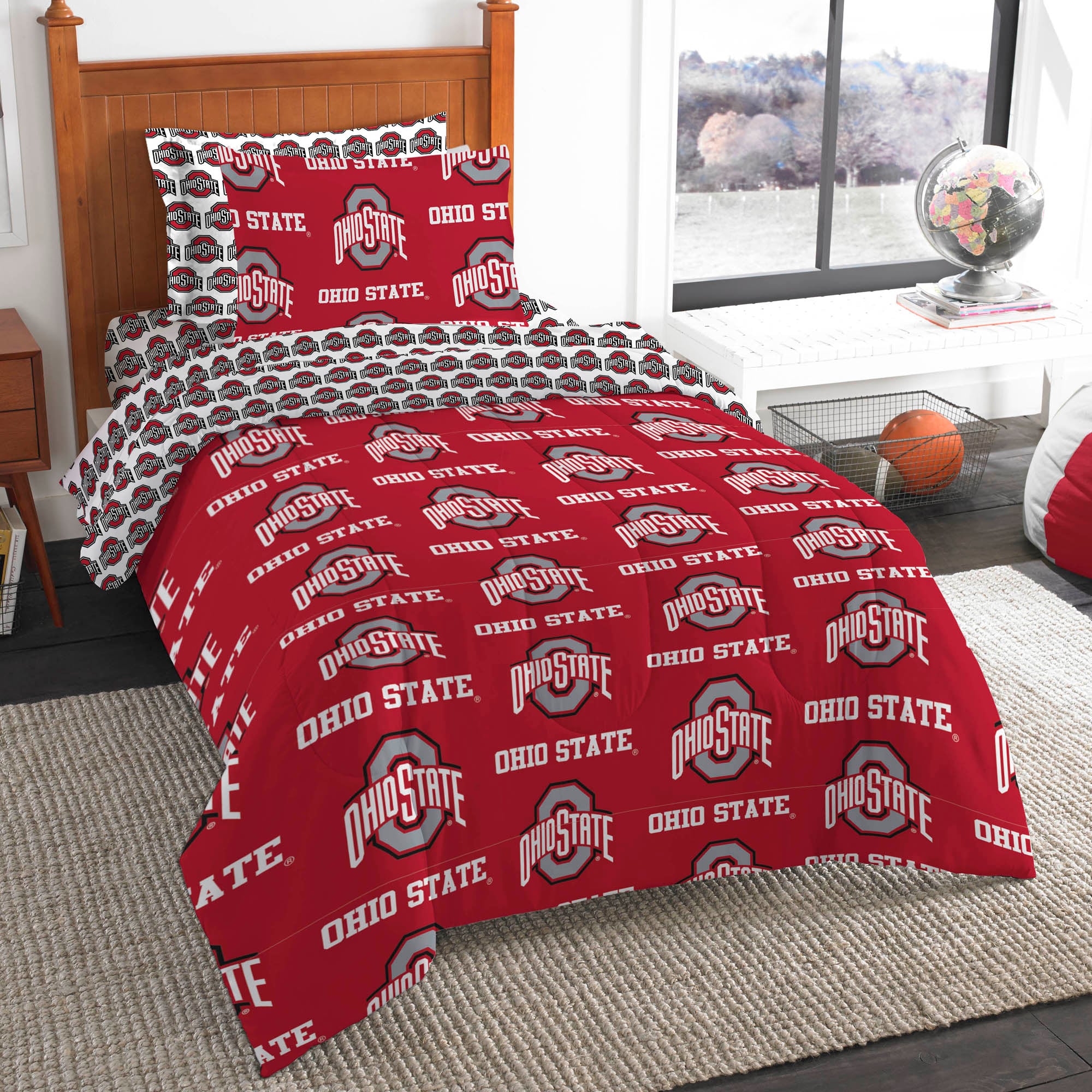 The Northwest Group Ohio State Buckeyes Five-Piece Twin Bed in a Bag Set
