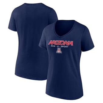 Women's Navy Arizona Wildcats Authentic Pick-A-Sport V-Neck T-Shirt
