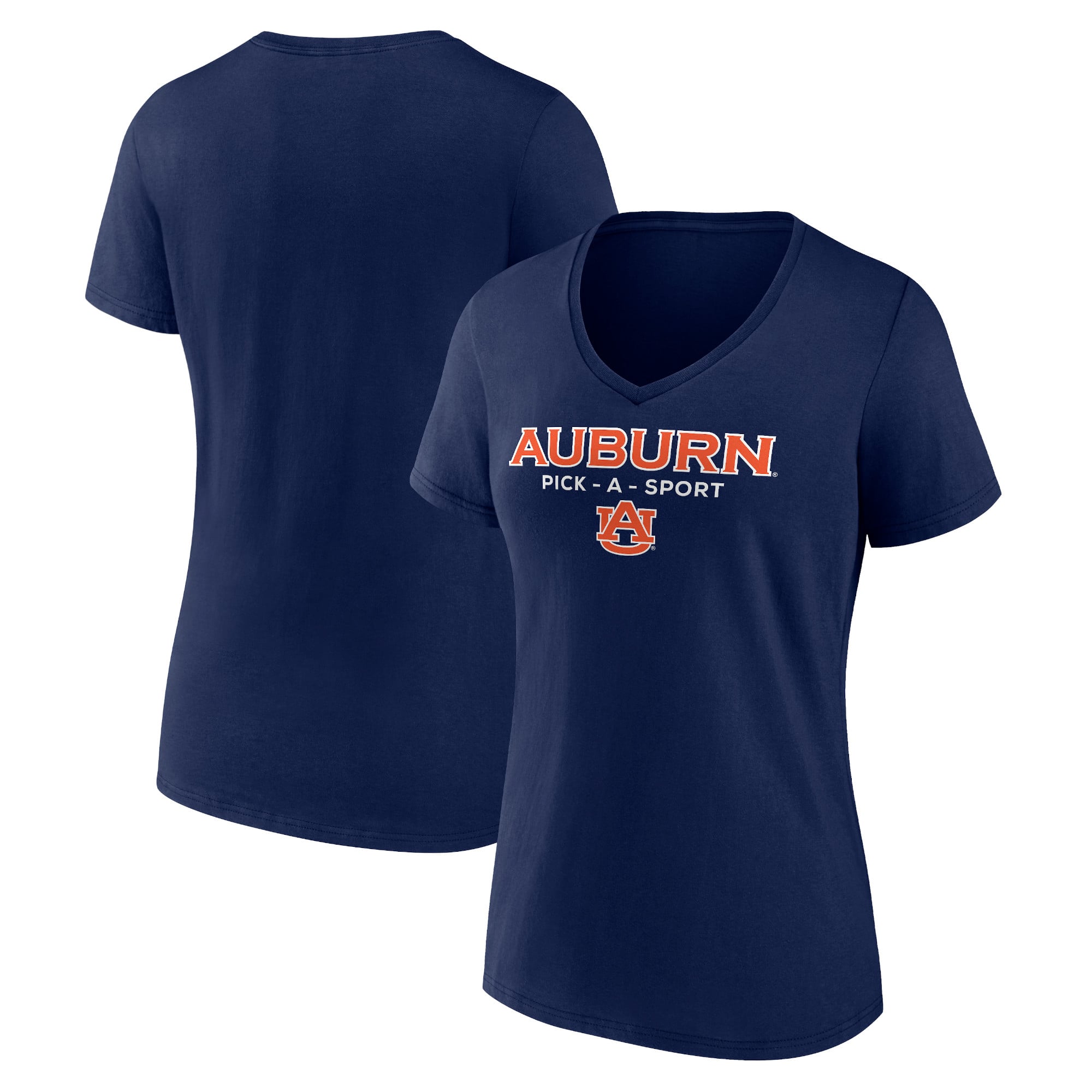 Women's Navy Auburn Tigers Authentic Pick-A-Sport V-Neck T-Shirt
