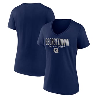 Women's Navy Georgetown Hoyas Authentic Pick-A-Sport V-Neck T-Shirt