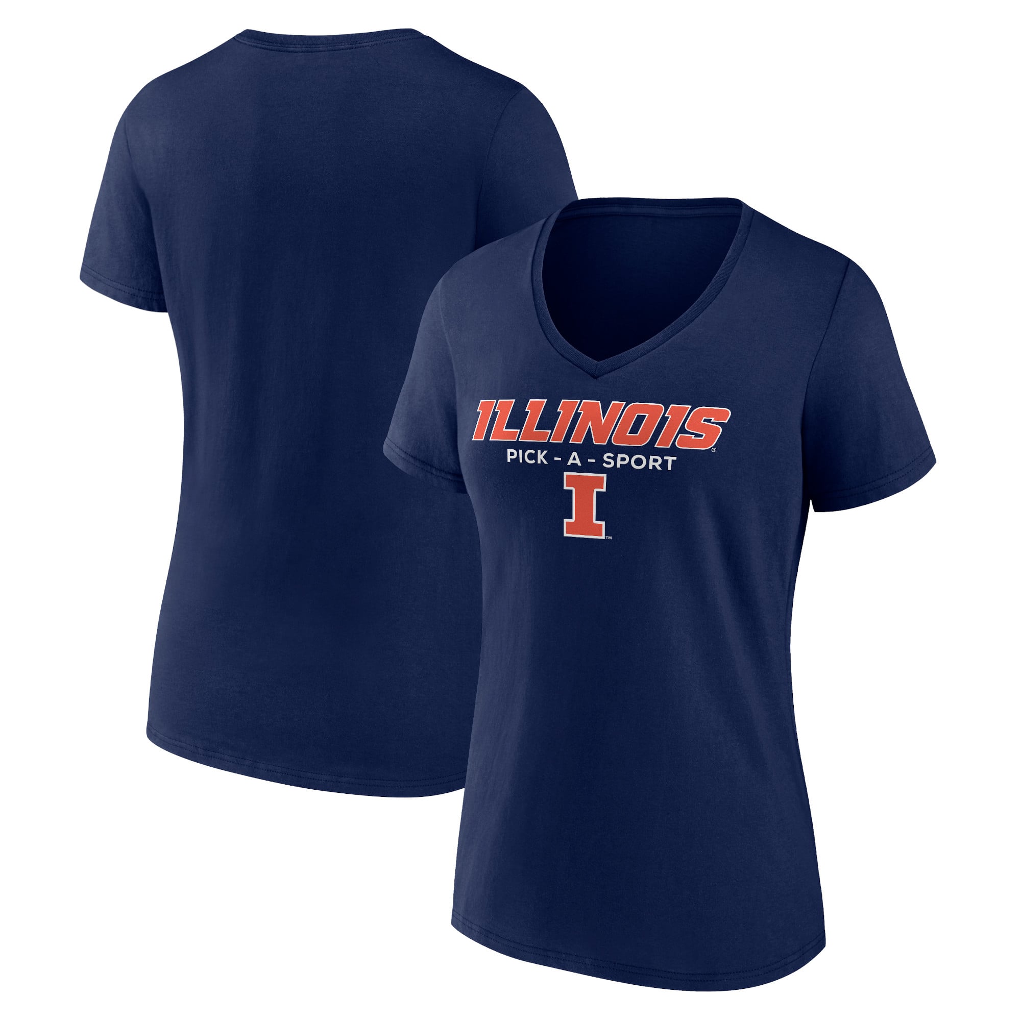 Women's Navy Illinois Fighting Illini Authentic Pick-A-Sport V-Neck T-Shirt