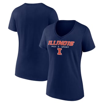 Women's Navy Illinois Fighting Illini Authentic Pick-A-Sport V-Neck T-Shirt