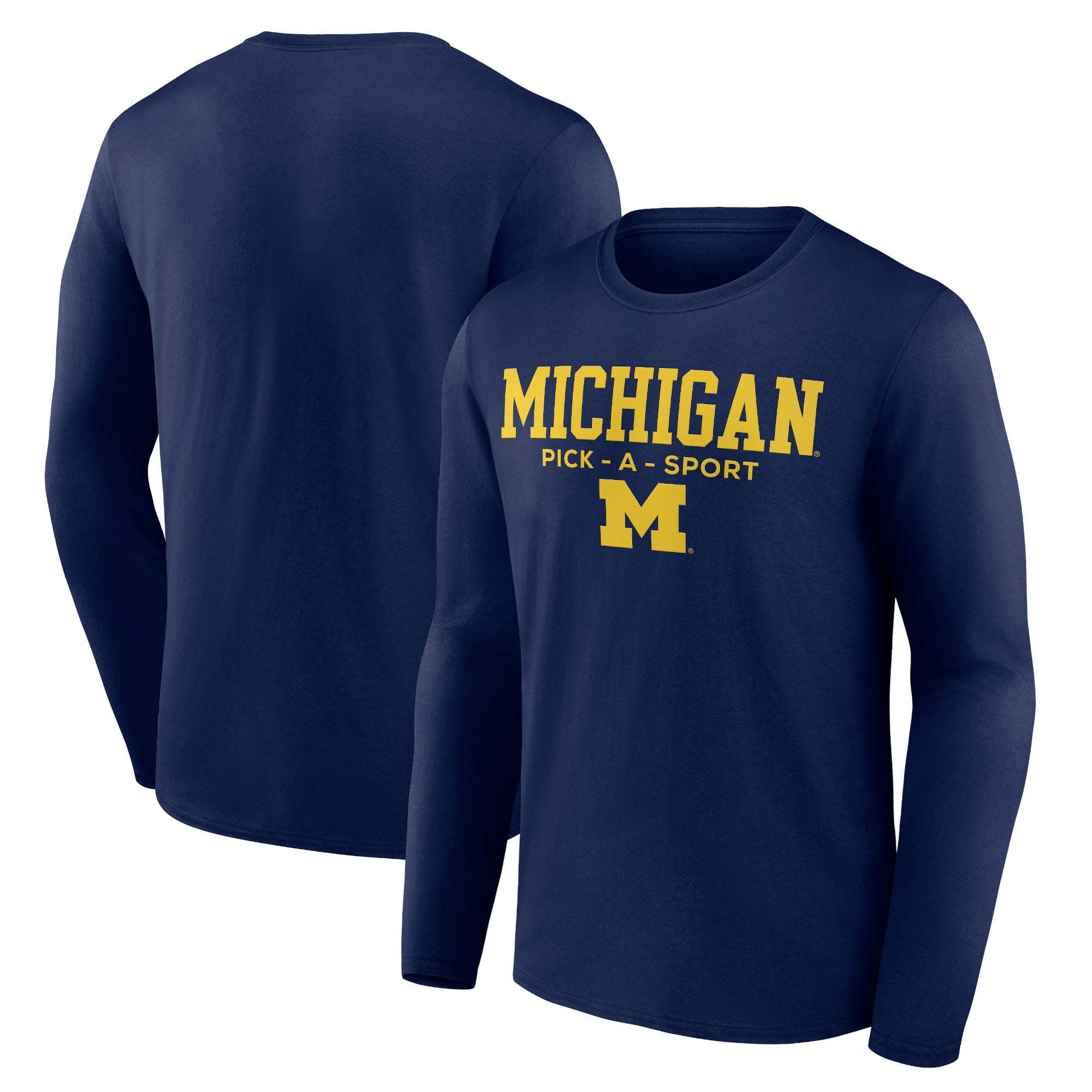 Men's Navy Michigan Wolverines Authentic Pick-A-Sport Long Sleeve T-Shirt