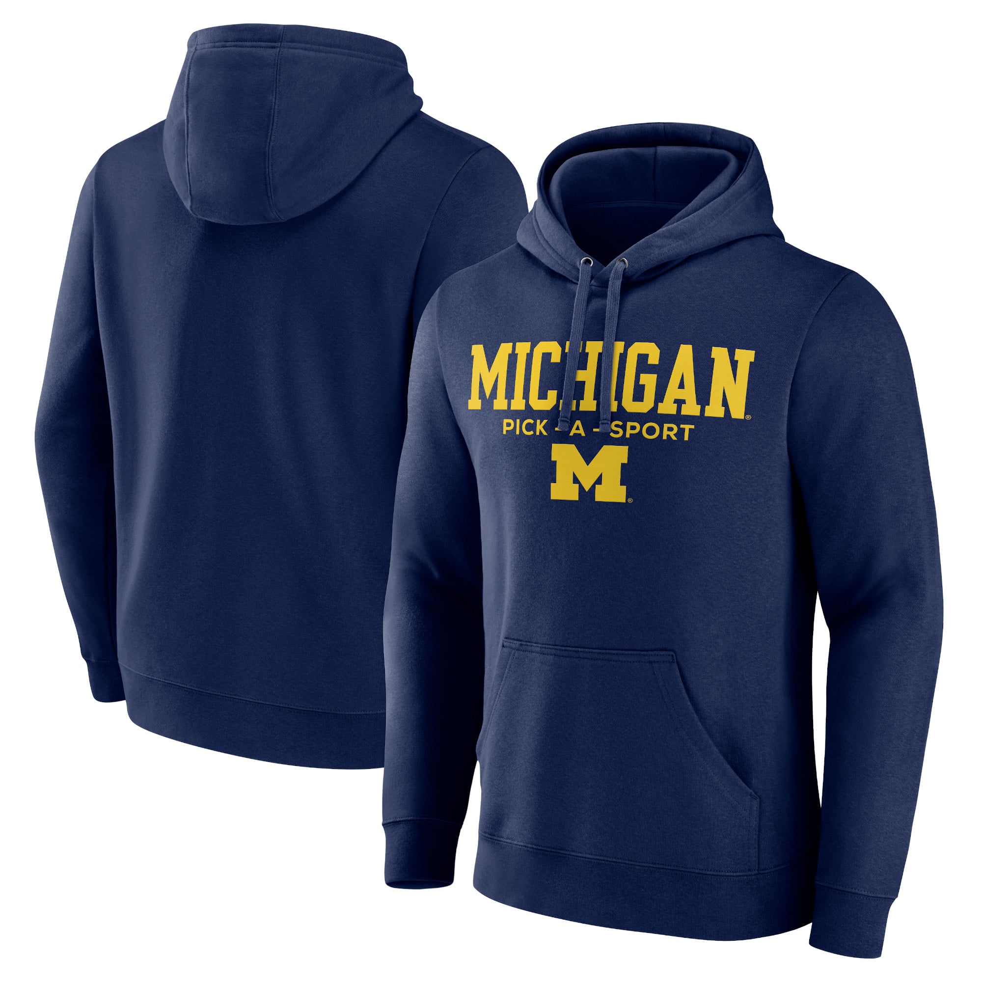 Men's Navy Michigan Wolverines Authentic Pick-A-Sport Pullover Hoodie
