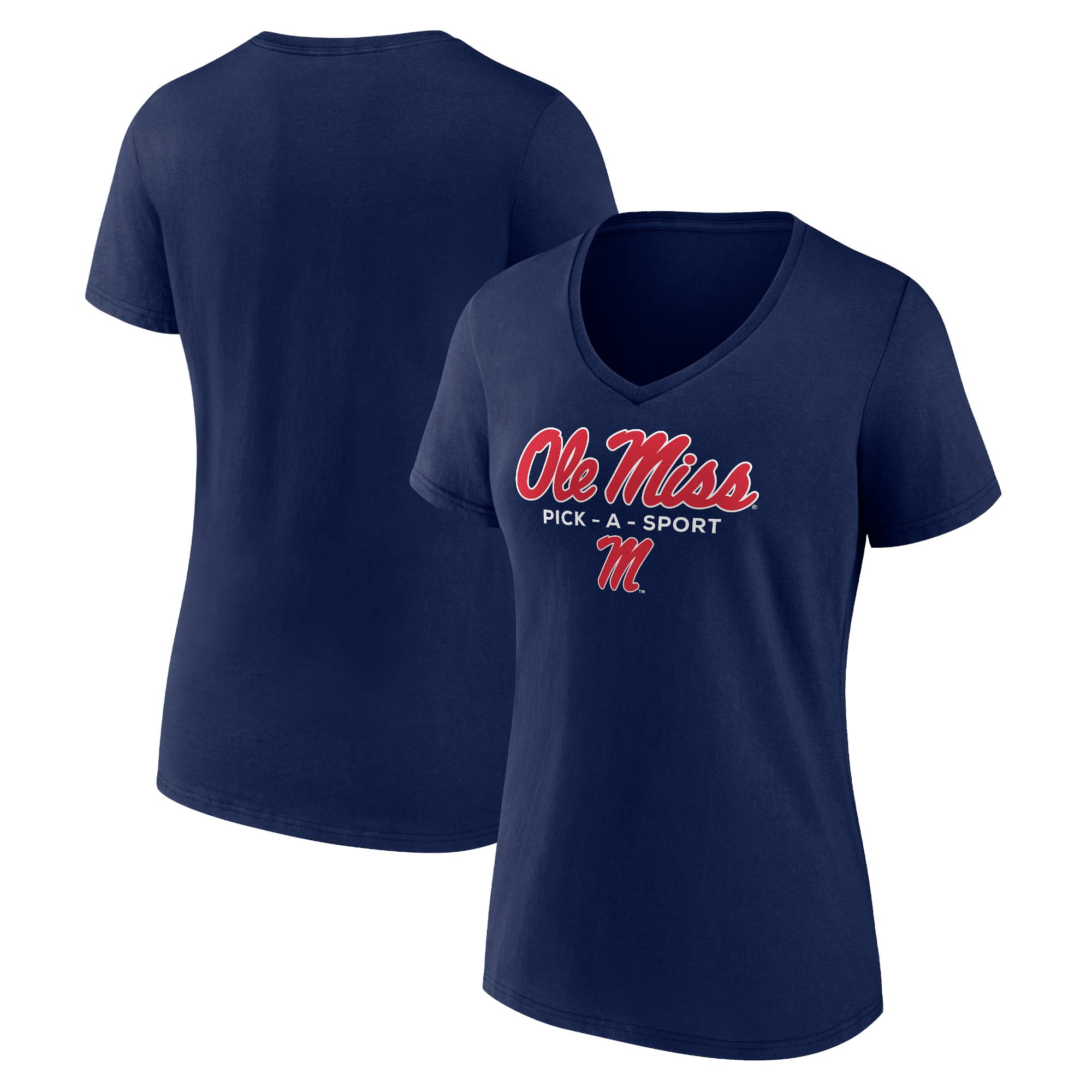 Women's Navy Ole Miss Rebels Authentic Pick-A-Sport V-Neck T-Shirt