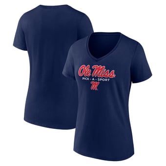 Women's Navy Ole Miss Rebels Authentic Pick-A-Sport V-Neck T-Shirt