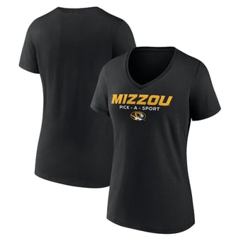 Women's Black Missouri Tigers Authentic Pick-A-Sport V-Neck T-Shirt