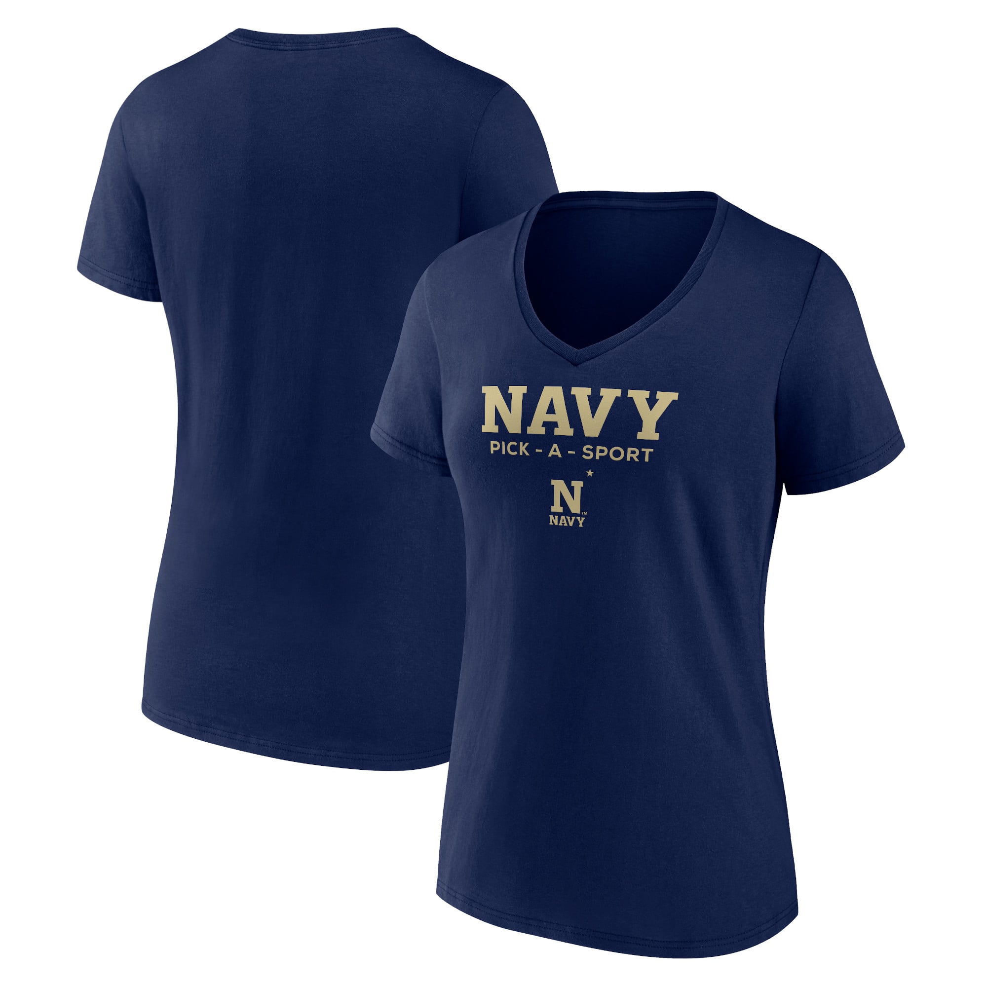 Women's Navy Navy Midshipmen Authentic Pick-A-Sport V-Neck T-Shirt