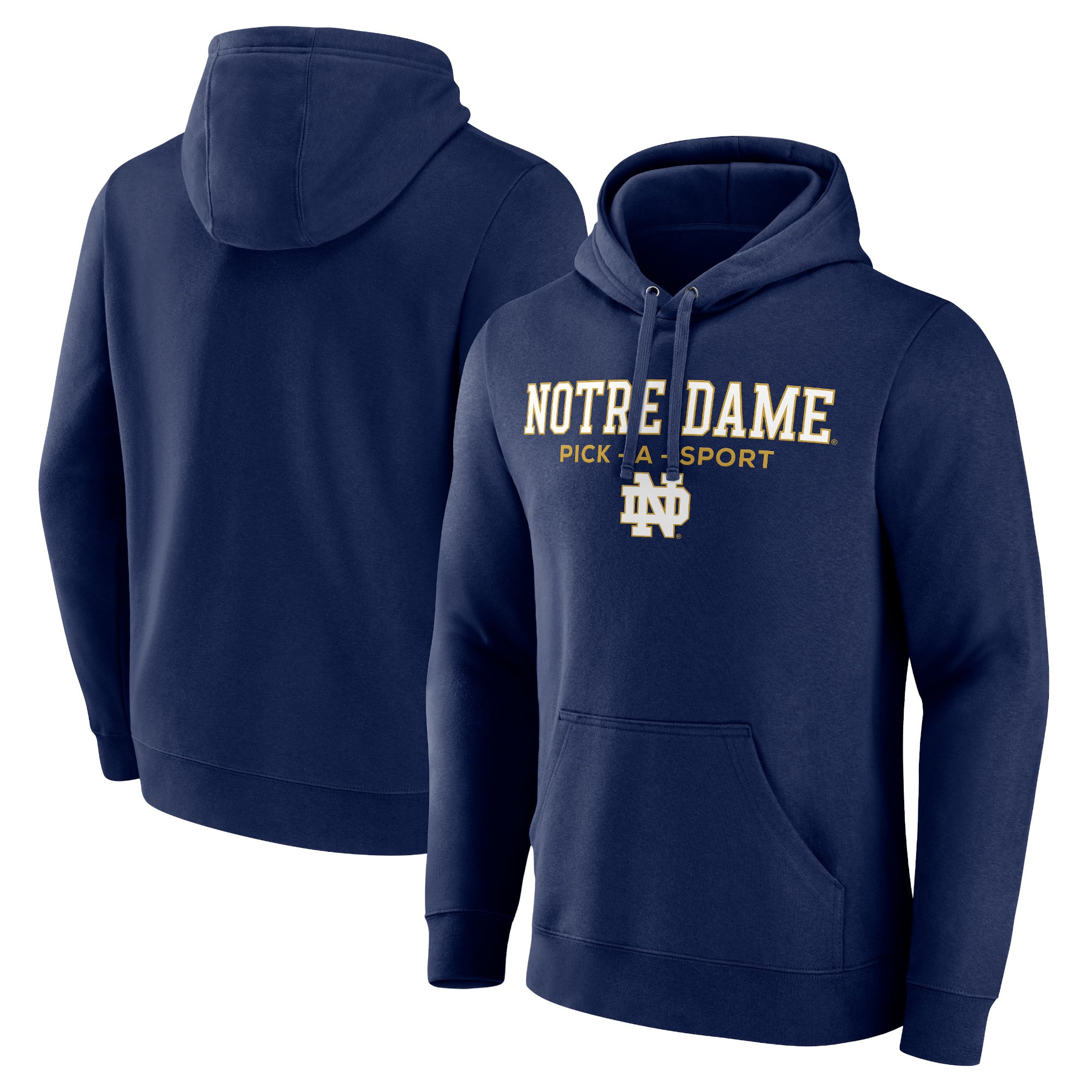 Men's Navy Notre Dame Fighting Irish Authentic Pick-A-Sport Pullover Hoodie