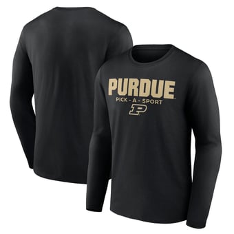 Men's Black Purdue Boilermakers Authentic Pick-A-Sport Long Sleeve T-Shirt